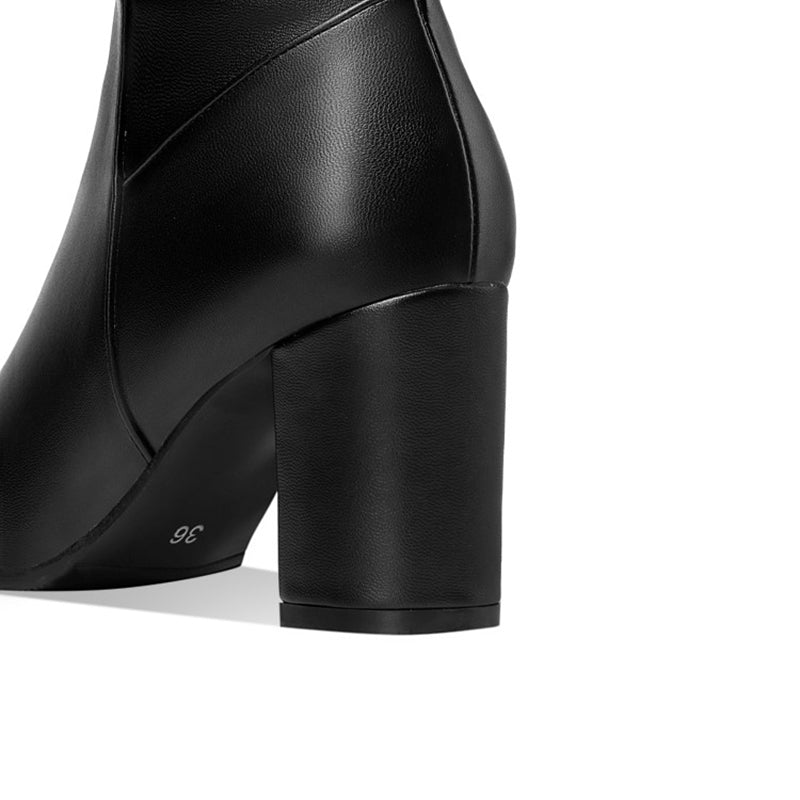 Bota Feminina Cano Longo em Couro Ecológico e Aveludada - Longboot