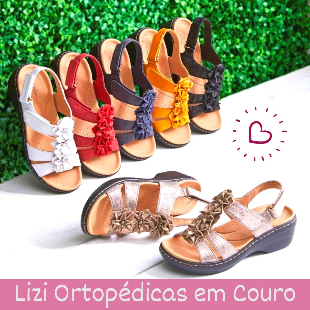 Sandália Lizi Ortopédica de Couro - Lançamento 2023