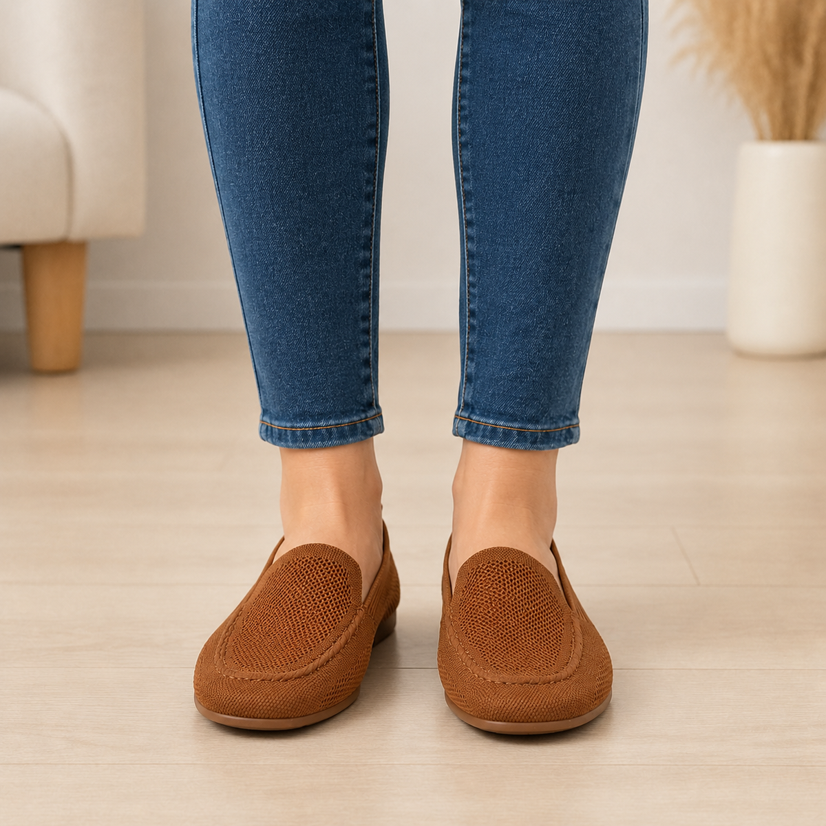 Mocassim Feminino Confortável em Malha Respirável – Siena