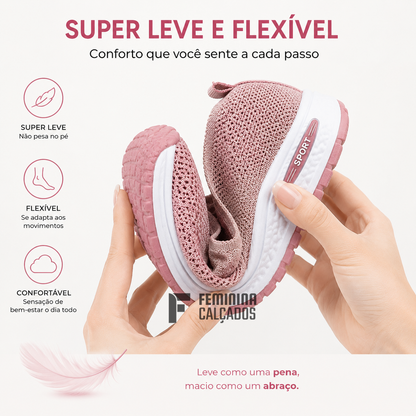 Tênis Feminino Respirável em Mesh AirFlex™ - Calce Fácil e Ultraleve