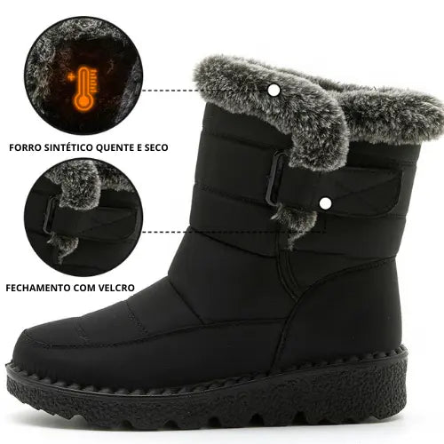 Bota Feminina de Inverno Peluciada Impermeável - Tifany