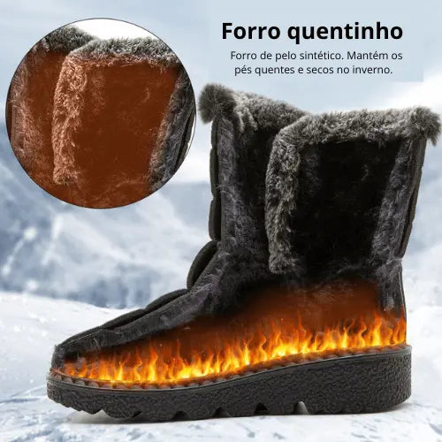 Bota Feminina de Inverno Peluciada Impermeável - Tifany