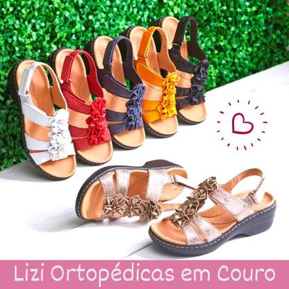 Sandália Lizi Ortopédica de Couro - Lançamento 2023